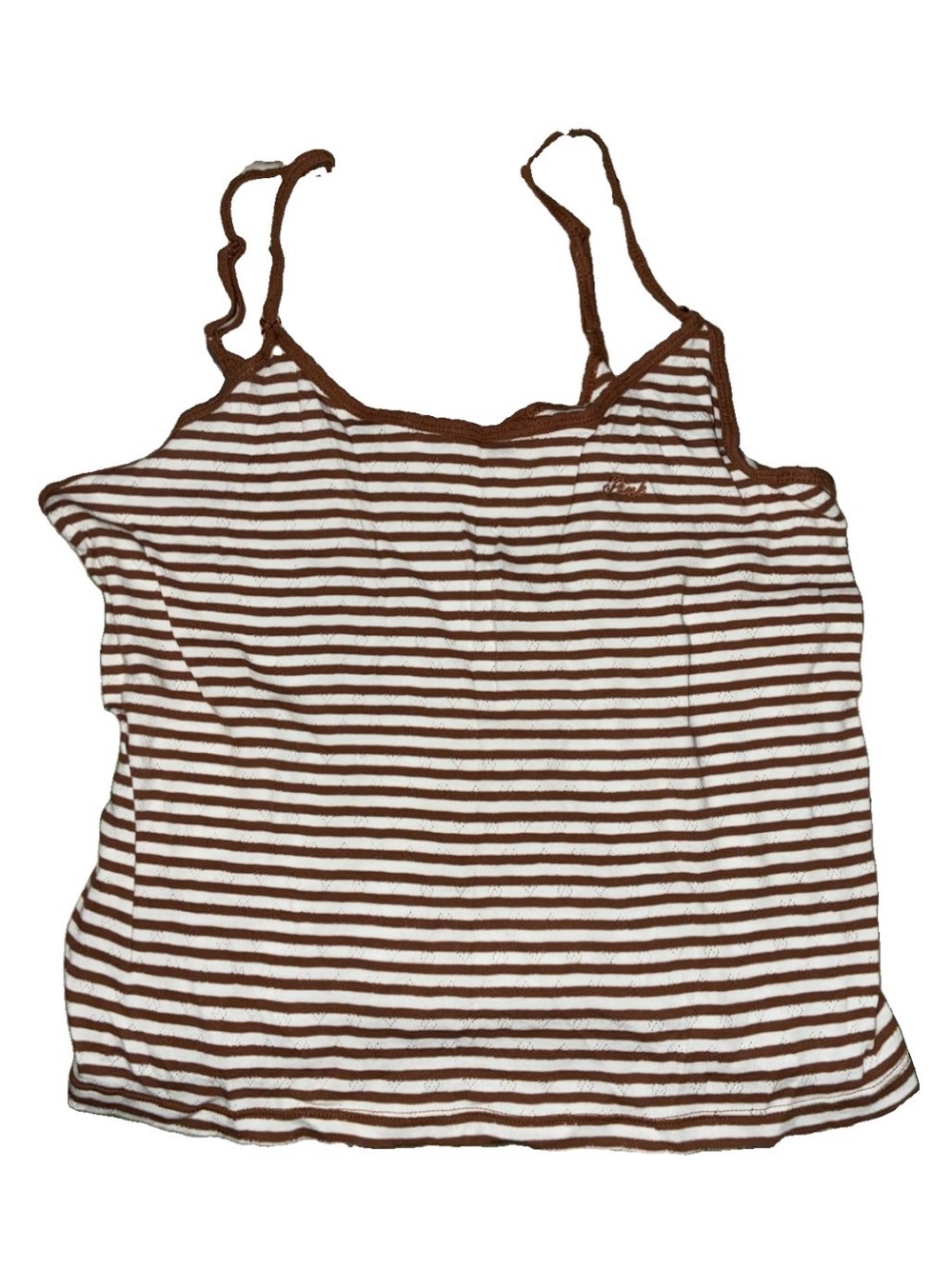 PINK Victoria's Secret Brown and White Striped Camisole